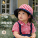春夏季 太阳帽防晒帽 宝宝鸭舌帽格子帽透气遮阳帽儿童韩版