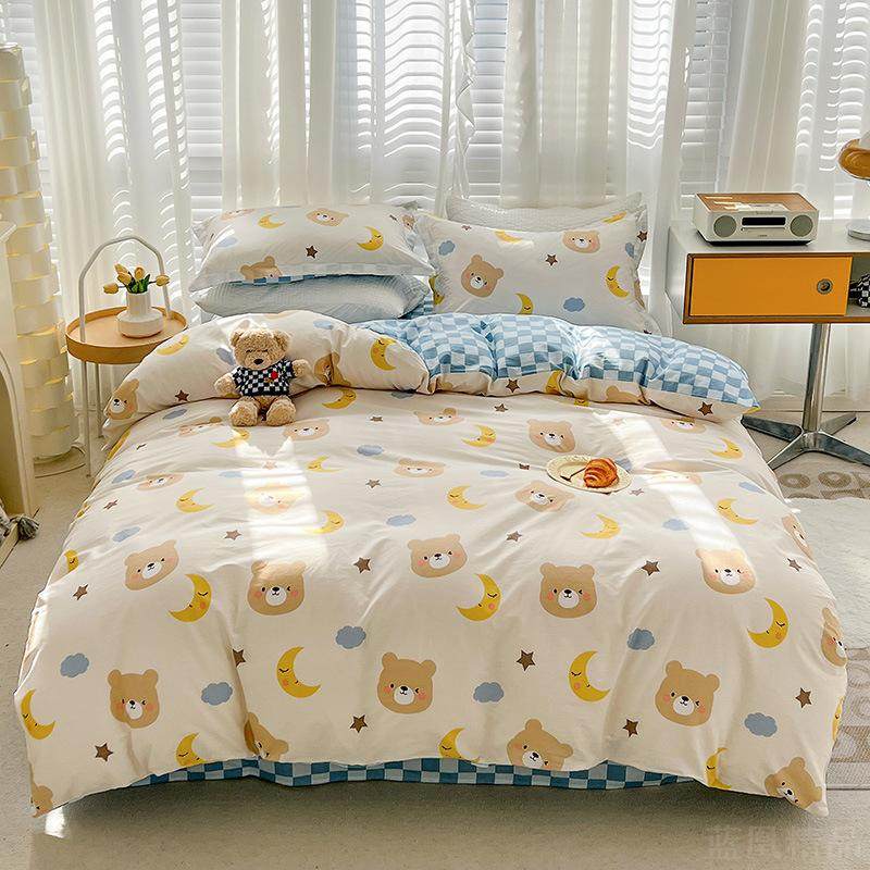 纯棉四件套1.8床被套床单全棉学生宿舍上下铺三件套风学院风水洗,床上用品,学生床品套件,淘宝优惠券,粉丝福利购,淘宝优惠卷