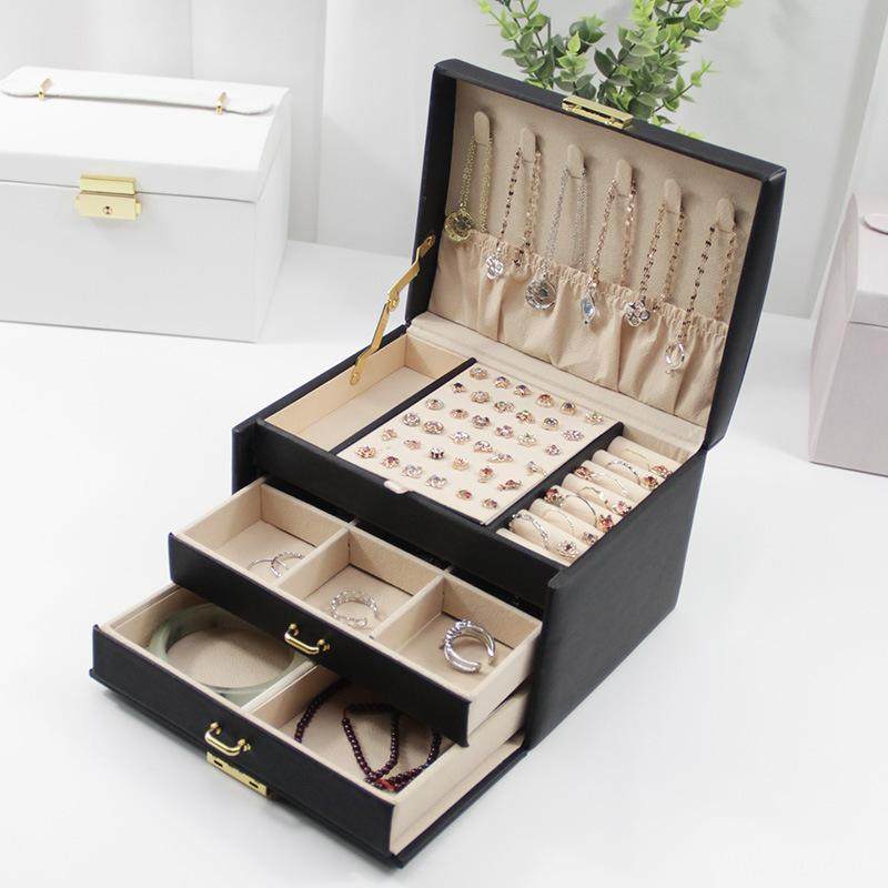 首饰盒家用戒指项链手镯收纳盒大容量饰品箱子婚庆礼赠