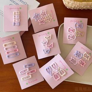 粉色系女童夹五角星发卡头饰夹子宝宝碎发刘海夹儿童前额发夹