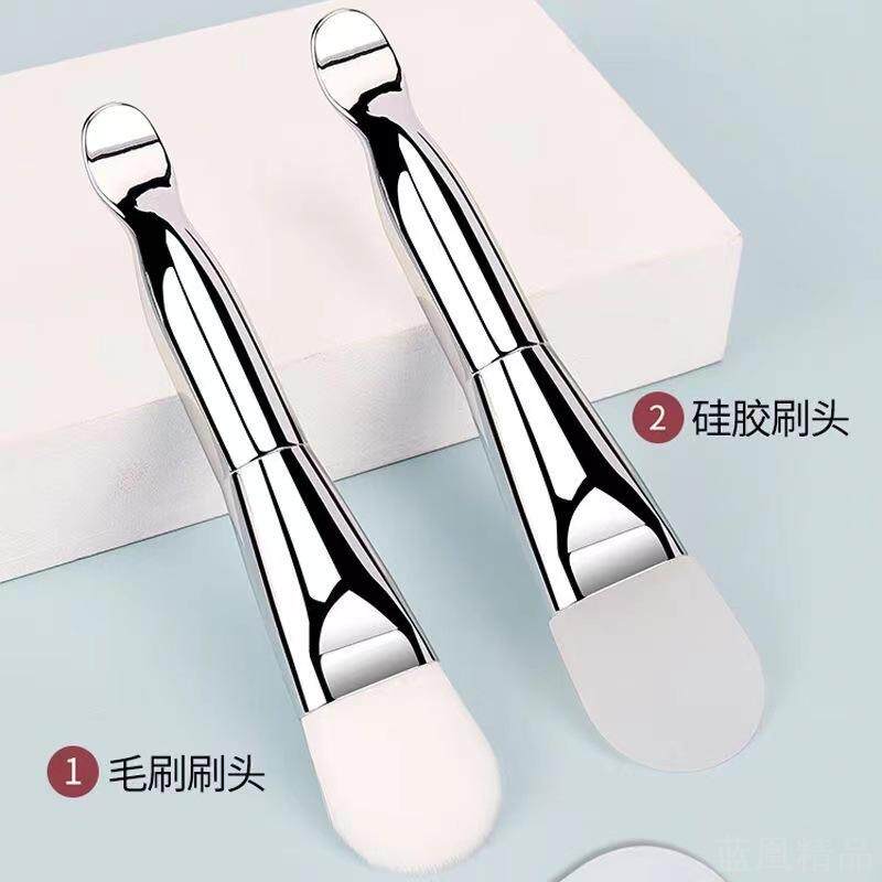 美容专用化妆刷软毛刷双头挖勺硅胶面膜刷子单支美妆工具