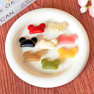 公主头发夹女2024新款红色鸭嘴夹小号半扎短发发夹后脑勺碎发