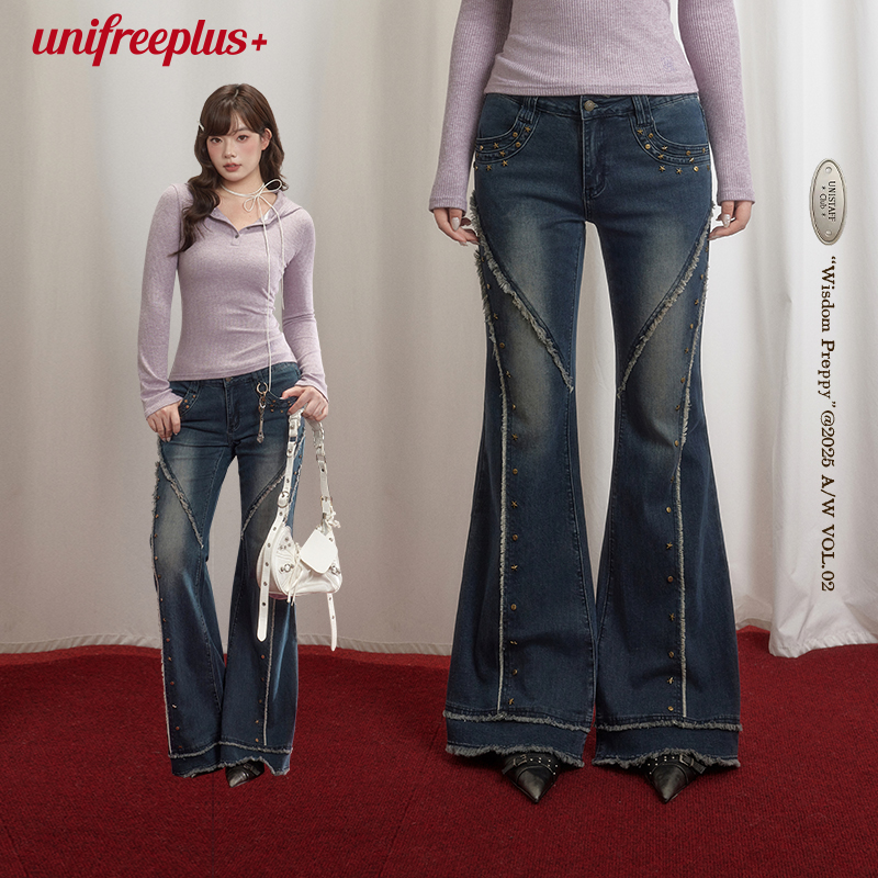 UNIFREEPLUS大码微喇牛仔裤