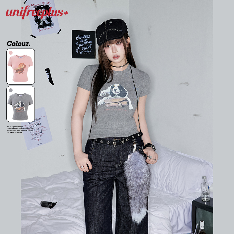 UNIFREEPLUS大码短袖正肩印花T恤