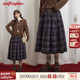 UNIFREEPLUS大码 氛围感半身裙女士新款 穿搭宽松磨毛格子百搭A字裙