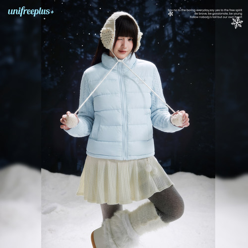 UNIFREEPLUS大码拼接棉服