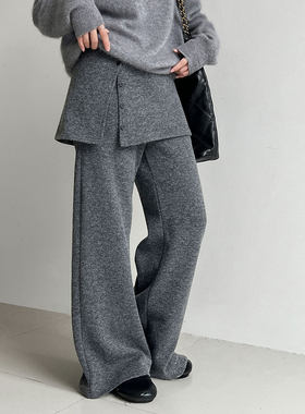 鹿西 韩版时髦屁帘裤女2025秋冬新款松弛显瘦喇叭裤休闲长裤2111