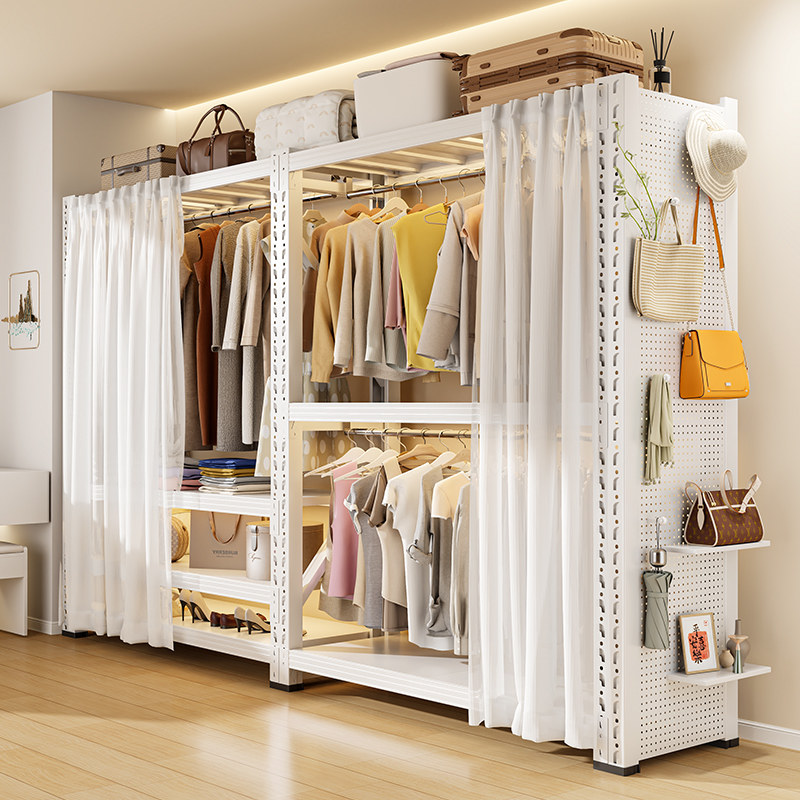 货架衣柜简易组装家用卧室出租房用金属框架置物架落地衣帽架,收纳整理,衣物收纳柜/简易衣橱,淘宝优惠券,粉丝福利购,淘宝优惠卷