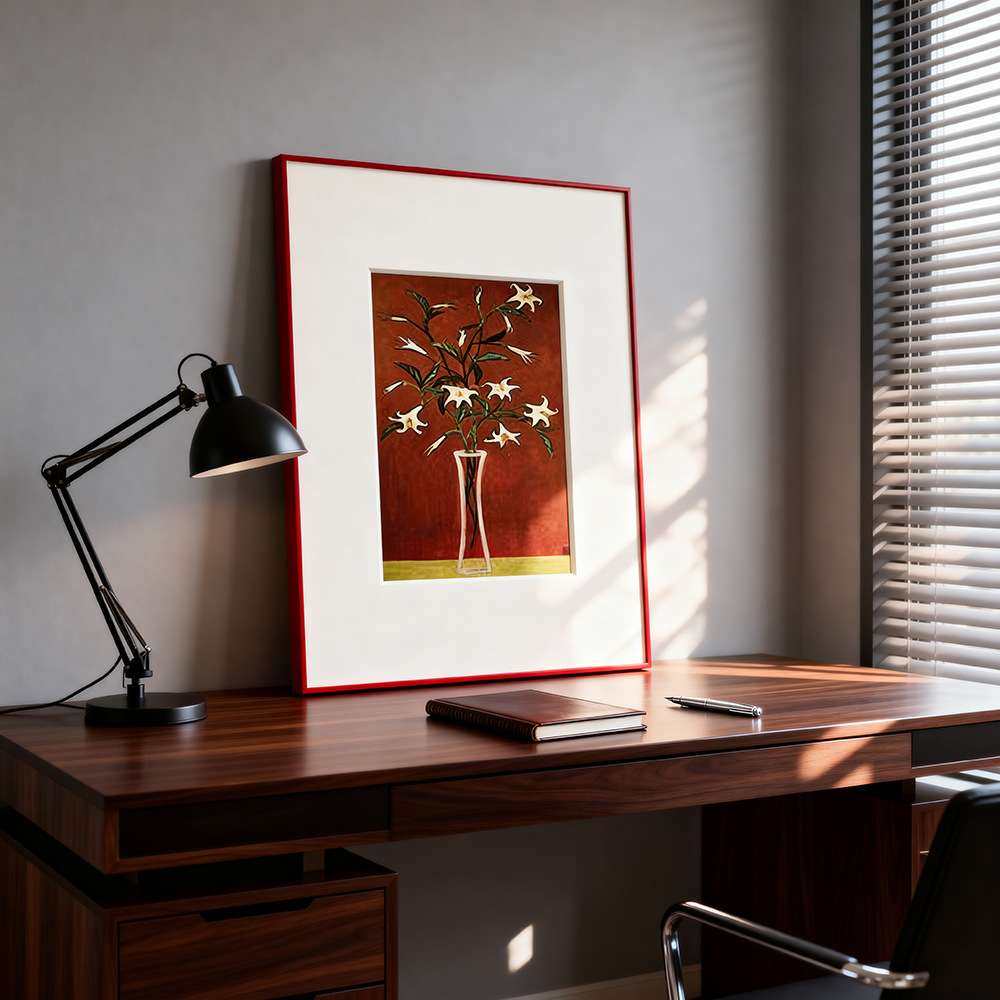 常玉植物花卉红色铝合金外框挂画中古风客厅装饰画艺术餐厅壁画,3C数码配件,其它配件,淘宝优惠券,粉丝福利购,淘宝优惠卷