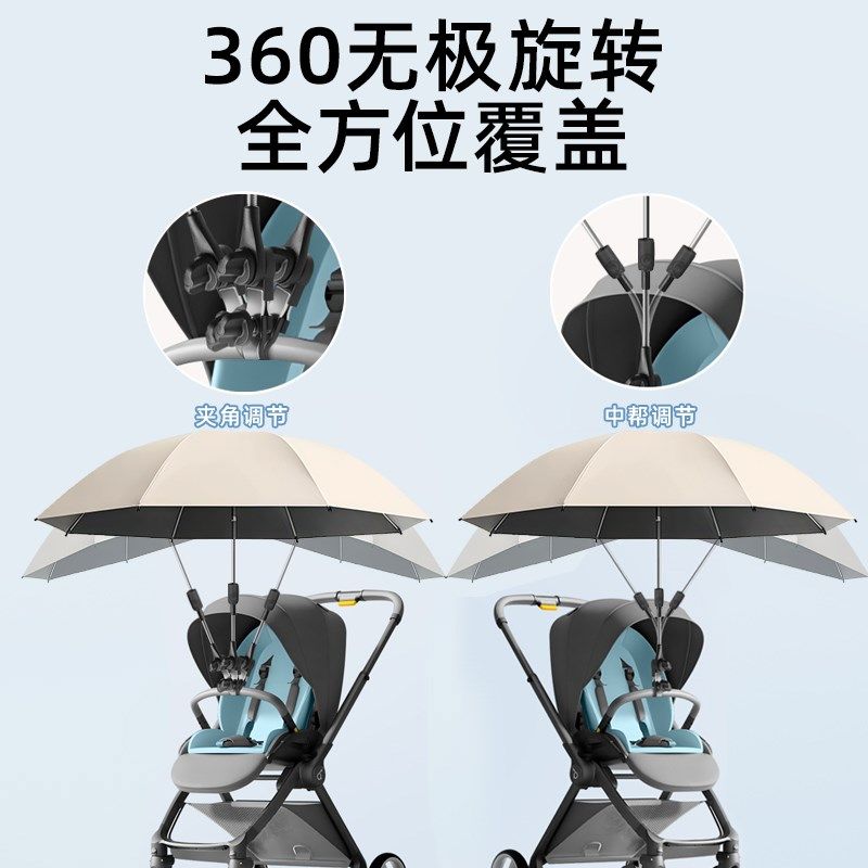 婴儿车专用遮阳伞加大宝宝手推车雨伞儿童M三轮车防晒伞棚罗马假