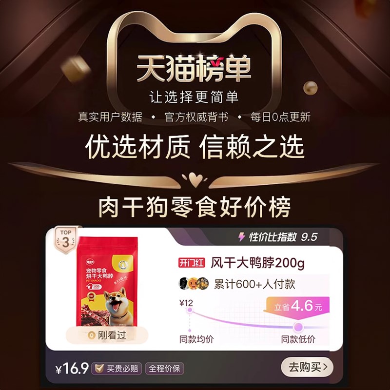 狗狗零食风干f鸭脖磨牙棒洁齿棒中小型犬泰迪宠物耐咬大骨头鸭肉