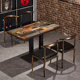 复古工业风主题餐厅m咖啡快餐桌椅组合商用餐饮家具烧烤奶茶甜品