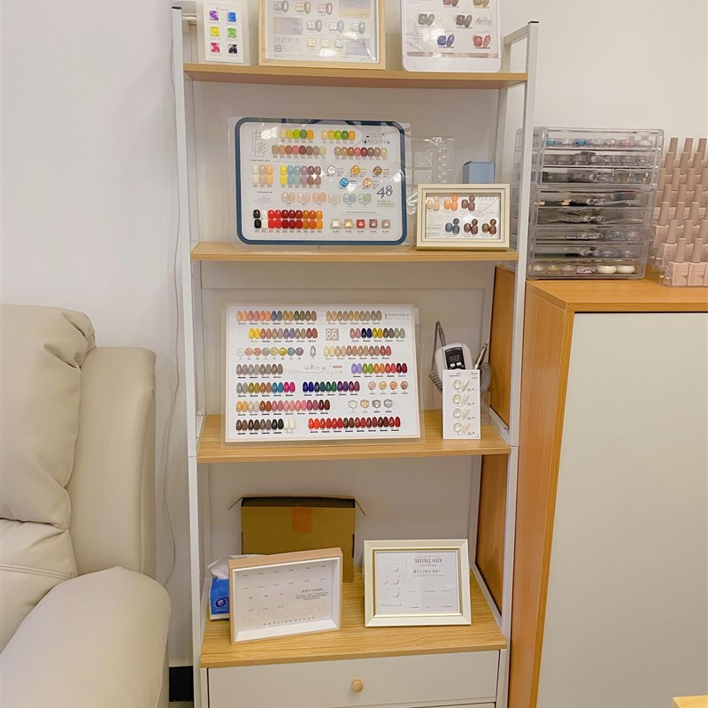 化妆品置物架阶j梯美甲展示架甲油胶指甲油首饰品梯形放包包的白