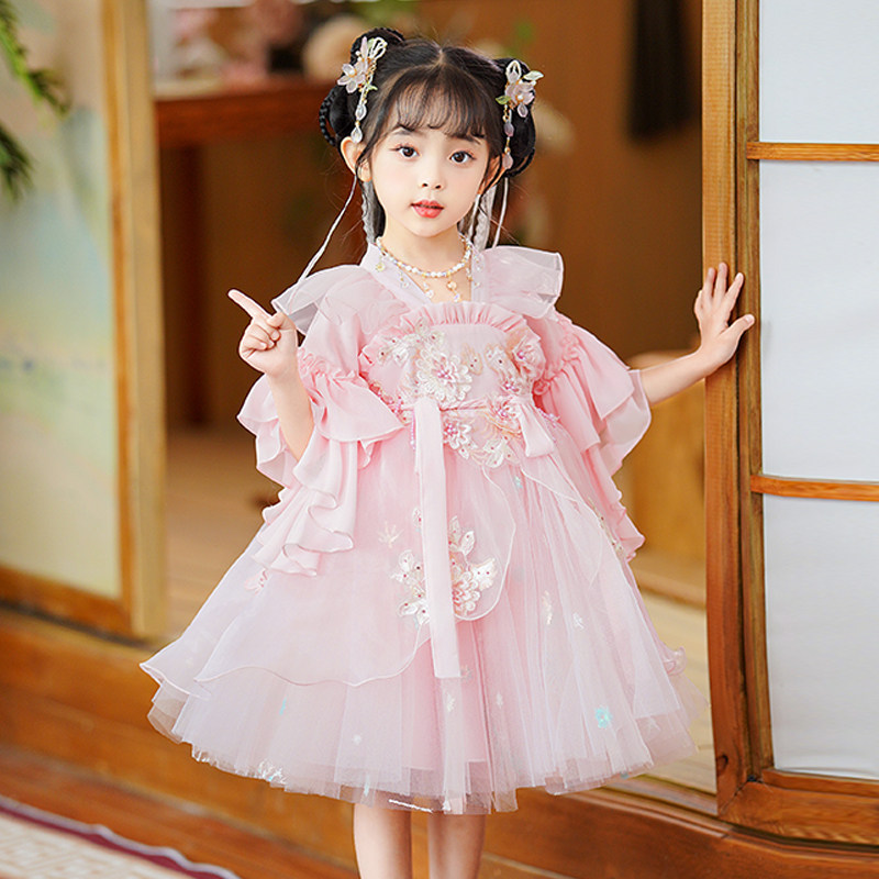 汉服女童连衣裙夏季2023夏装新款古装裙子夏天儿童唐Y装夏款公主