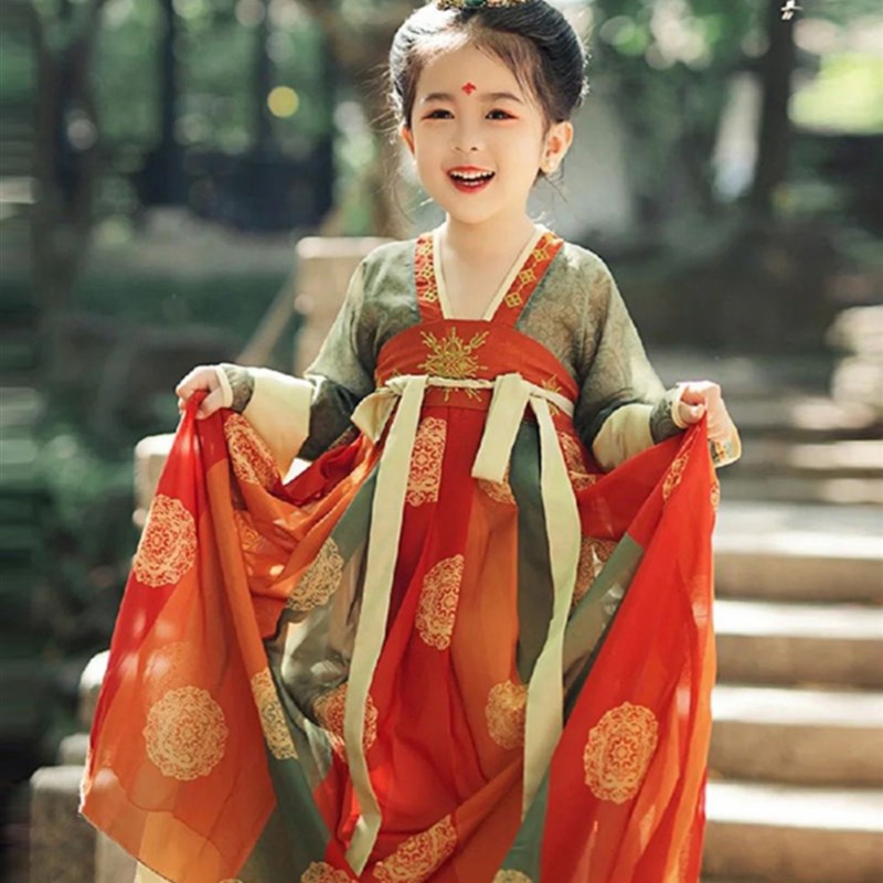 汉服女童古装超仙连衣裙春夏季2A024新款儿童古风公主女孩唐装襦