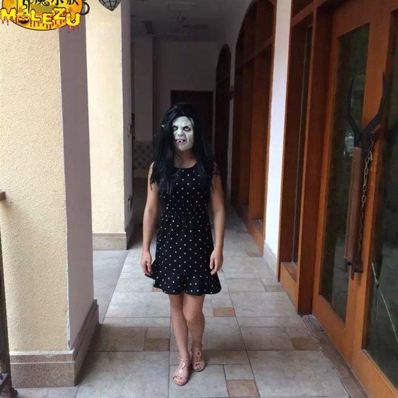万圣节恐怖魔女面具 咒怨贞子面具 E吓人惊悚套头僵丧尸恶魔鬼面