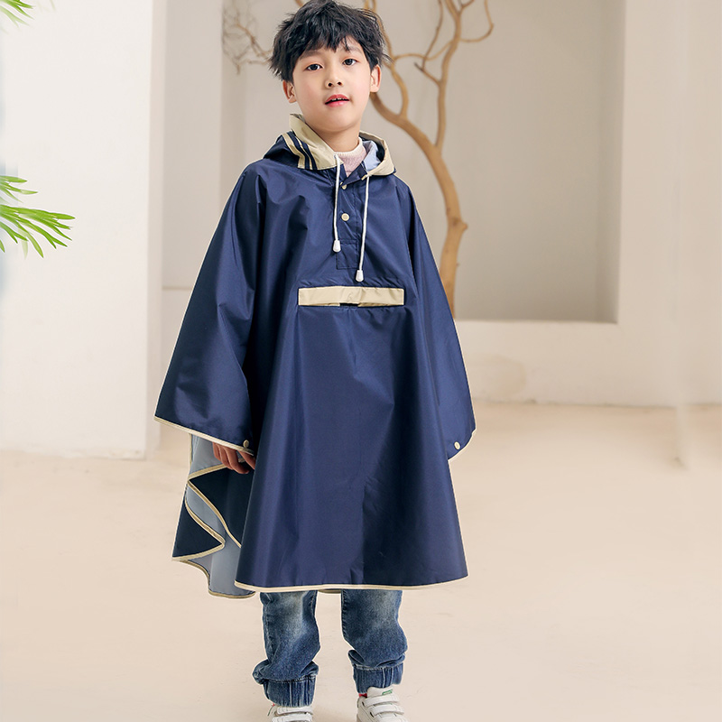 小学生雨衣男中大童p15岁防水暴雨披斗篷式学生儿童雨衣女