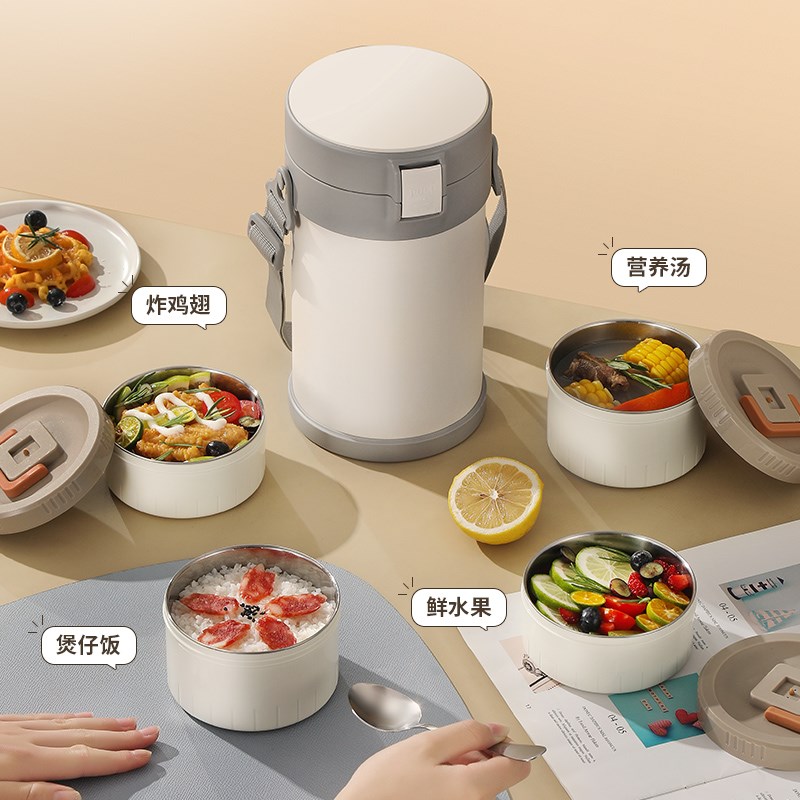 316不锈钢保温饭盒便携上t班族多层304真空便当大容量超长保温饭