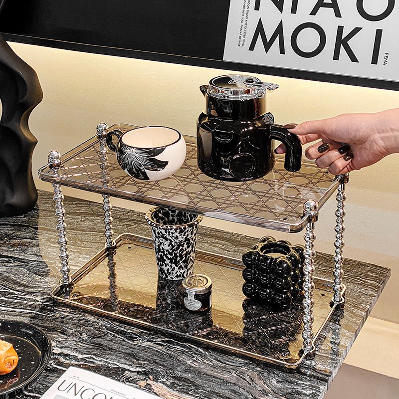 轻奢咖啡杯收纳架家用茶几水杯茶杯架高级感吧台酒杯马克杯置物架