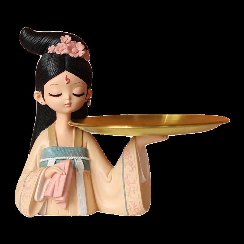 唐装古风钥匙首饰收纳女孩托盘家居装饰品乔迁装饰新婚礼物摆件