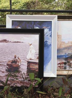 立体画框4开8k纸张画装裱拼图相框 白色黑色配背板有机玻璃可定制