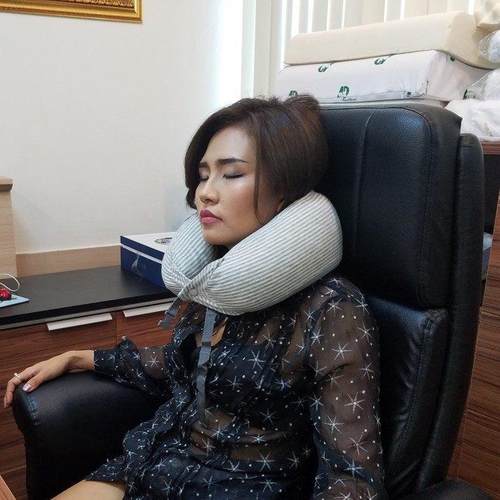 12年小雨家 飞机旅行枕泰国碎乳胶u型枕头午睡头枕U形便携护颈枕