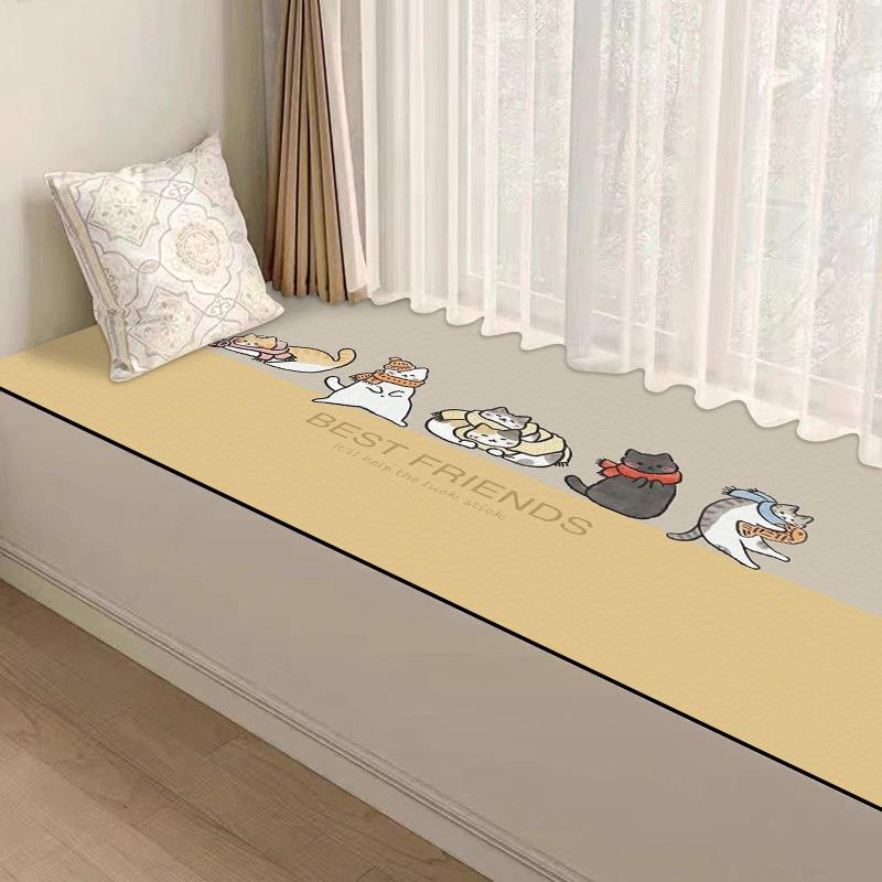 儿童房飘窗垫pu皮革窗台垫子免洗异形定制防水防晒阳台地毯防滑垫