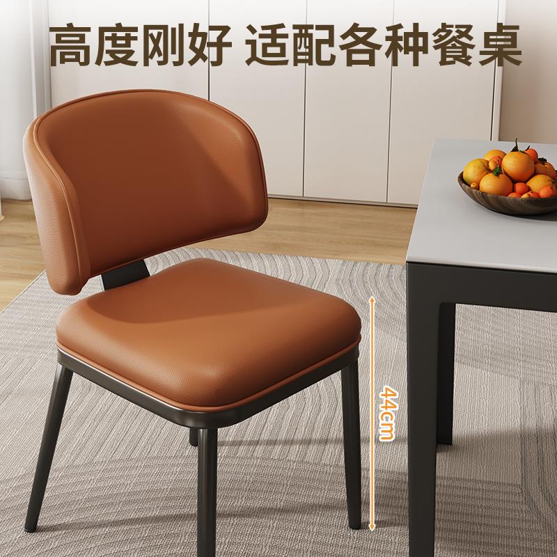 意式现代简约餐椅家用吃饭椅子铁艺靠背椅卧室书桌椅2024新款椅子