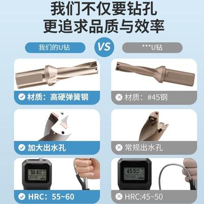 5du钻刀杆暴力钻u转钻头WC平底深孔车床用数控喷水快速5倍wcu钻头