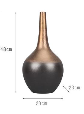 现代新中式创意花器陶瓷摆件样板房间干花瓶酒店展厅别墅软装饰品