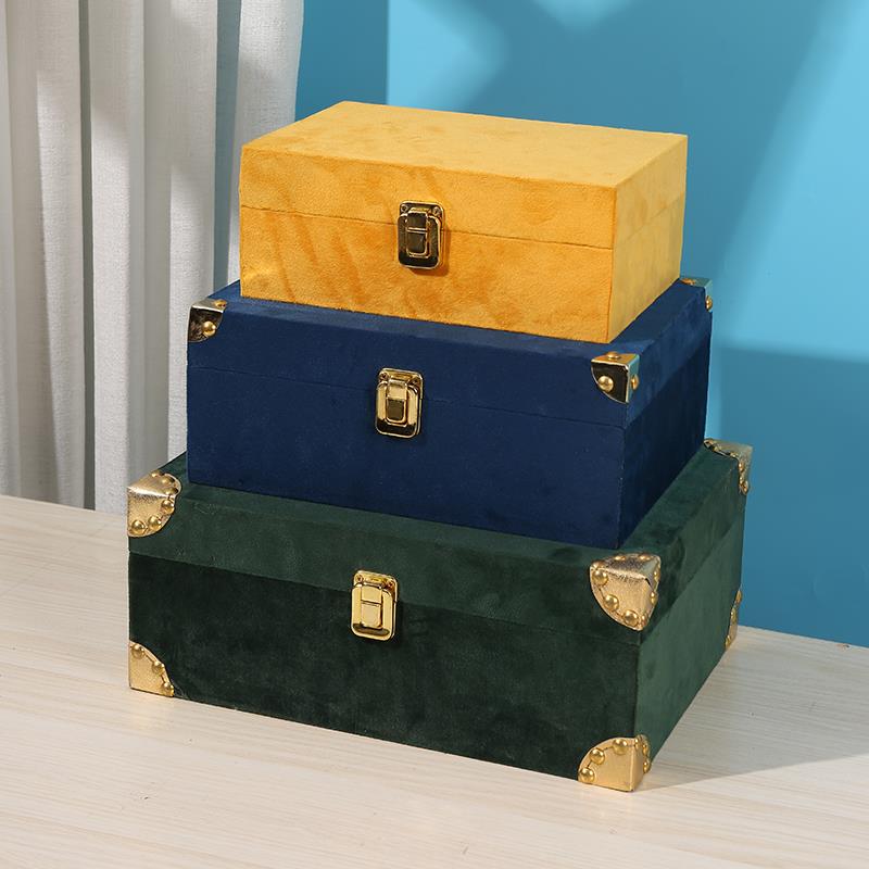 创意无障碍豪华收纳盒家用化妆品杂项收纳盒首饰盒欧洲覆古木盒首