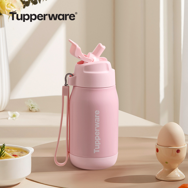 特百惠CC吸管保温杯女生食品级不锈钢儿童保温杯330ml送礼佳品