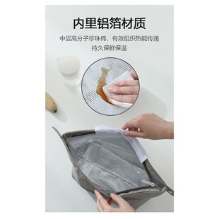 精选Scandihome日式上班族通勤手拎保温袋便当包可折叠大容量饭盒