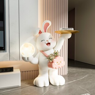 新款兔子存钱罐落地摆件大型客厅电视柜旁艺术装饰品乔迁新居礼物