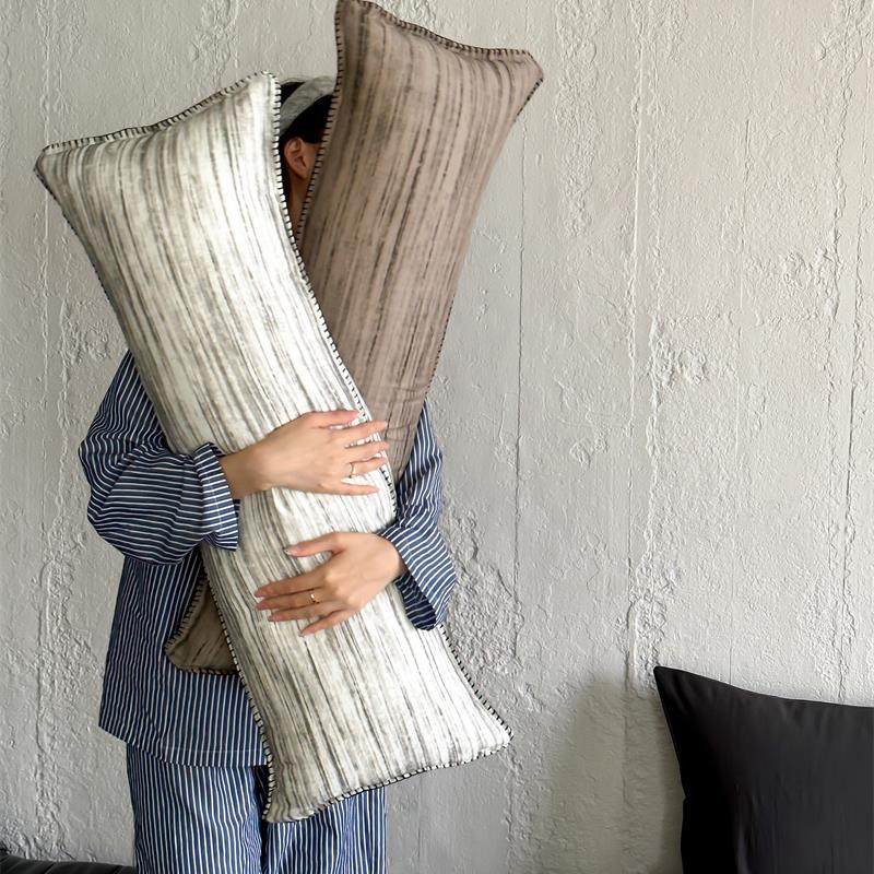 ins简约条纹长条抱枕一只时尚床头靠枕夹腿抱枕腰靠双人枕芯公寓