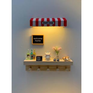 磁吸挂钩置物架一排免打孔入户门后玄关钥匙收纳防盗门挂衣架壁挂