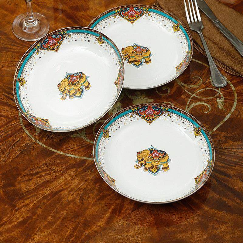 唐山骨瓷盘子盘子家用餐具创意组合套装深盘欧式餐盘深口碟陶瓷盘,餐饮具,盘,淘宝优惠券,粉丝福利购,淘宝优惠卷