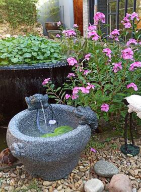 景观石槽水景仿石槽户外流水摆件旧石头鱼缸阳台花盆庭院花园造景