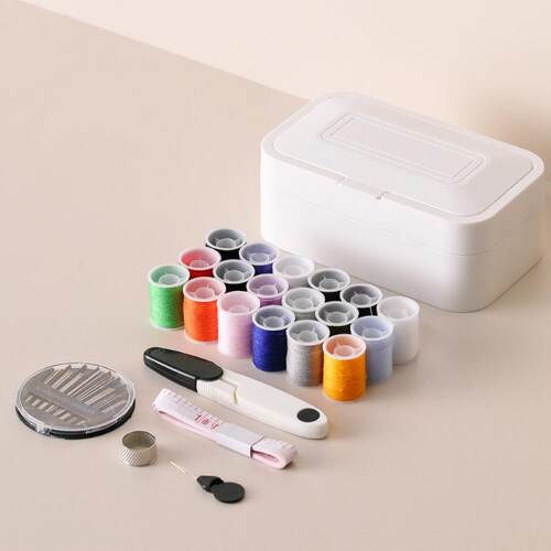 家庭用针线盒家用高档多功能宿舍实用便携缝纫工具包一套装多色线