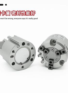 手指夹爪气缸MHS3-16202532506340D三爪SMC型TAKO气动卡盘