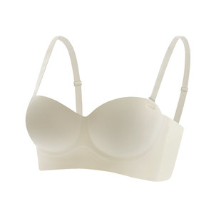 加厚6CM半杯无痕内衣女小胸聚拢上托 托平胸专用显大白色5超厚文