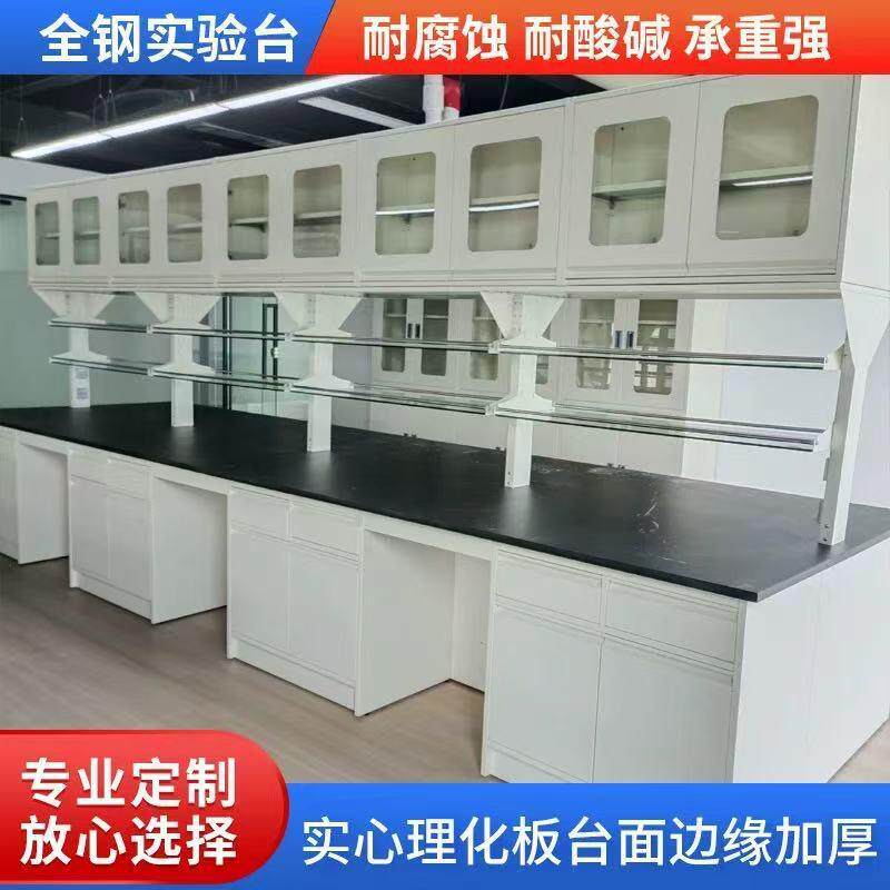 哇噢 全钢结构实验台边台 中间央台 通风柜 学校实验台 钢木试验