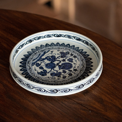 稀雀逸古堂非遗传人夏华亮出品 瓜瓞连绵壶承 规格：直径18.5*3cm