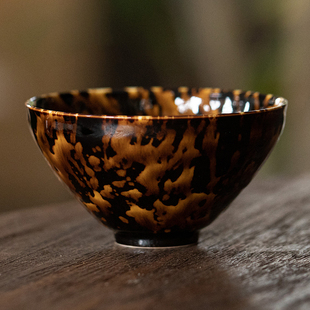 稀雀 吉州窑非遗 文丘 玳瑁天目束口点茶盏