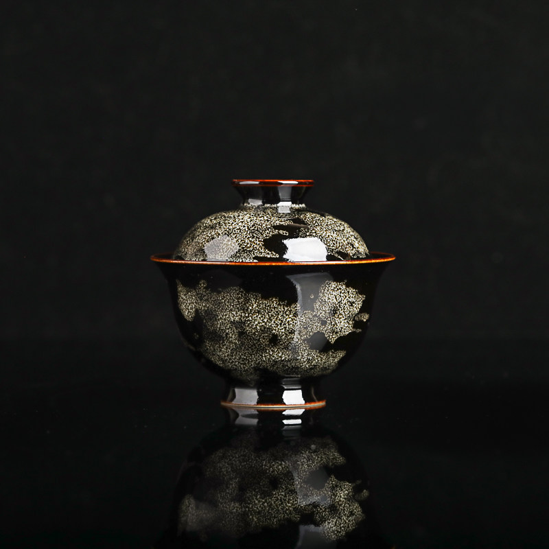 稀雀 | 鹧鸪天目宝宝盖碗 文丘手作吉州窑茶具迷你盖碗