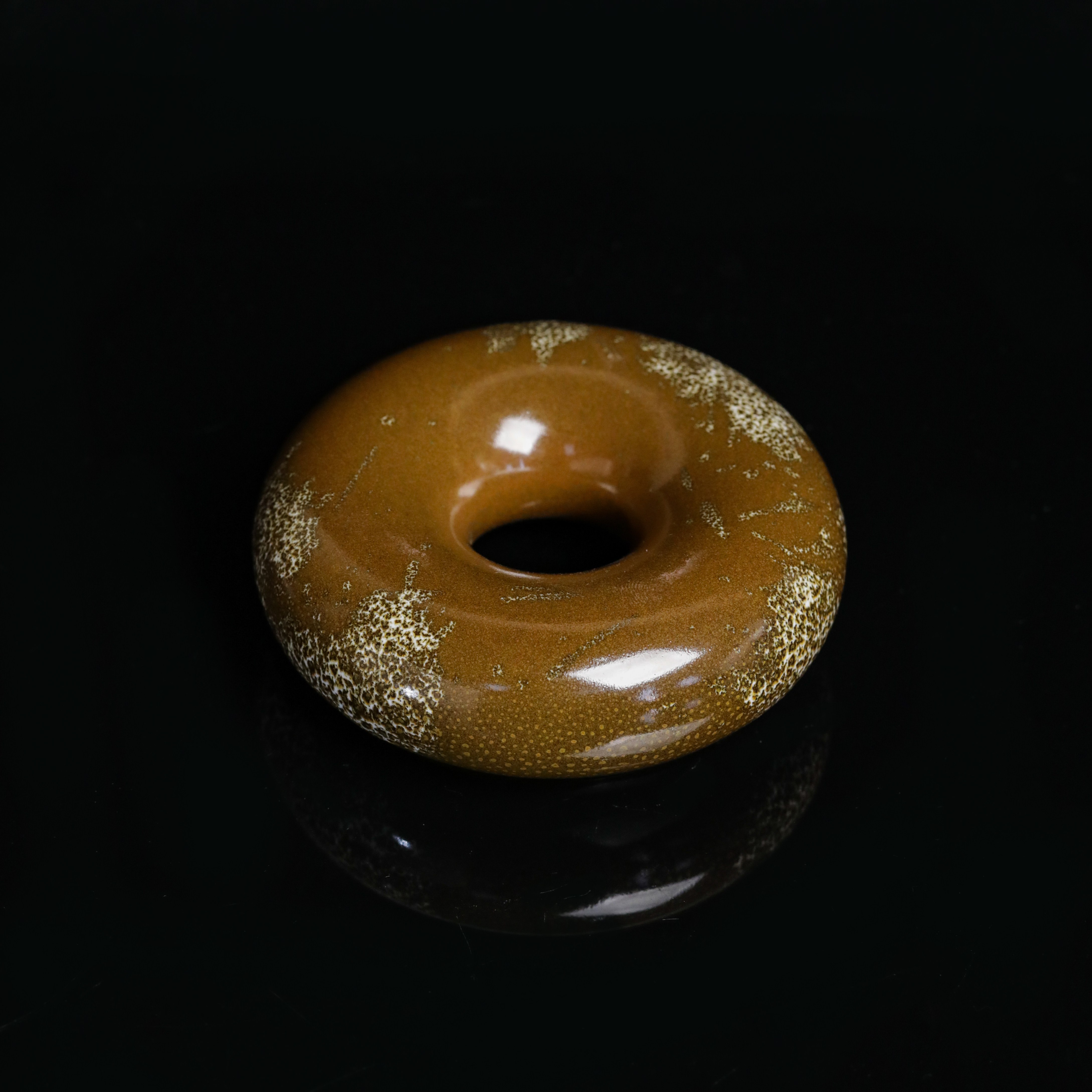 稀雀 文丘 吉州窑 茶叶末鹧鸪斑天目甜甜圈盖置