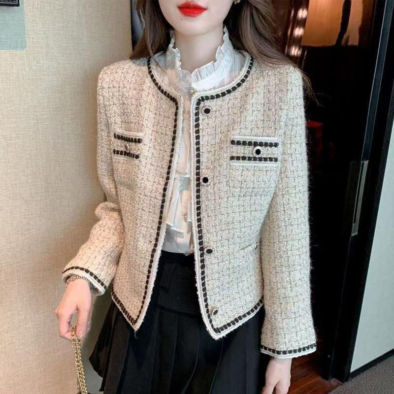 粗花呢小香风春秋装外套女2025年新款设计感小众优雅百搭开衫上衣