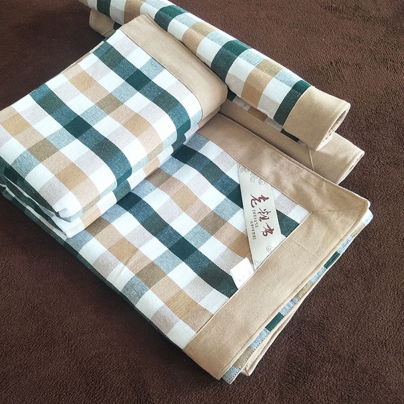 传统老粗布凉席加厚加密三件套夏季纯棉手工双人床单1.5/1.8m床