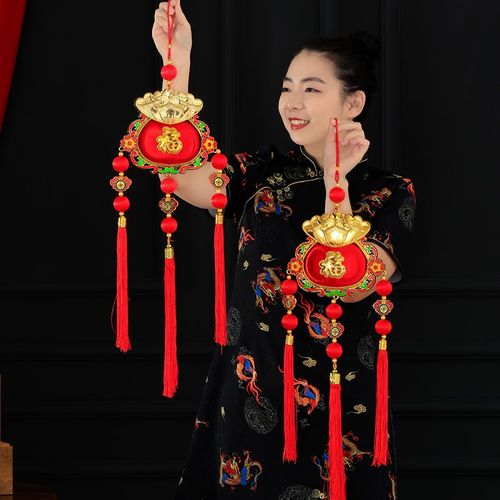 春结C 时来运转新年客厅入户门过年挂饰2024龙年春节福字喜庆挂件