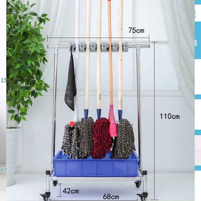 拖把架落地式可移动放扫把墩布架挂不锈钢卫生间阳台拖布收纳工具